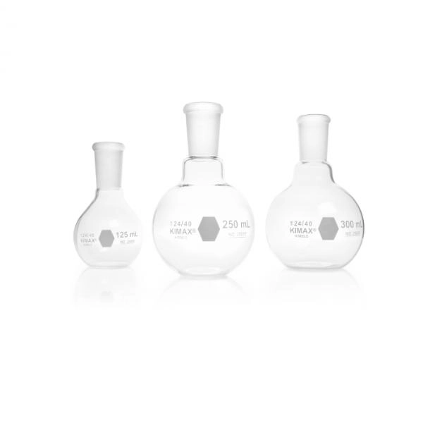 DWK Life Sciences 300 mL Kimble Kontes  Flat Bottom Short Neck Boiling Flask Cs/12 25055-300