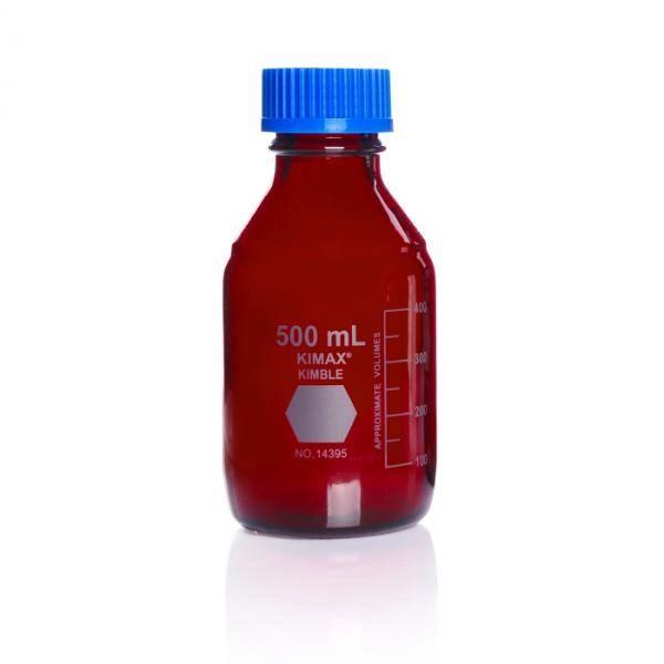 DWK Life Sciences 500 mL Kimble Ray-Sorb GL 45 Media Bottle Cs/1 14399-500