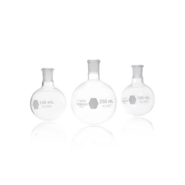DWK Life Sciences 100 mL Kimble Kontes Round Bottom Short Neck Boiling Flask, 24/40 Cs/12 25285-100