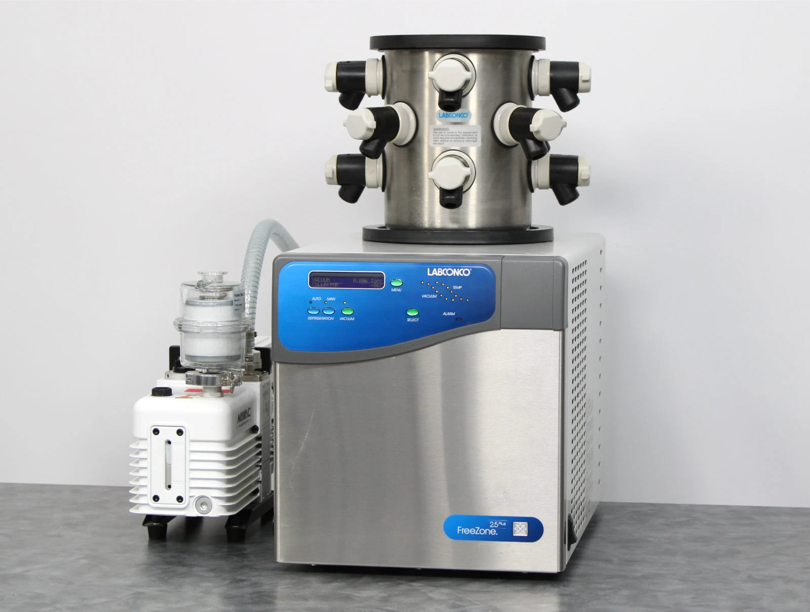 Labconco FreeZone 2.5 Plus Benchtop Freeze Dryer 7670020 and 12-Port Manifold