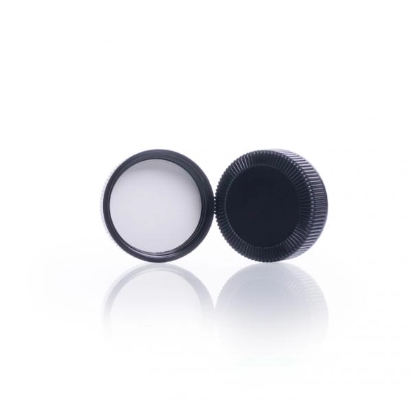DWK Life Sciences Kimble Black Phenolic Screw Thread Caps, Pulp/Vinyl Liner Cs/144 75201G-48400