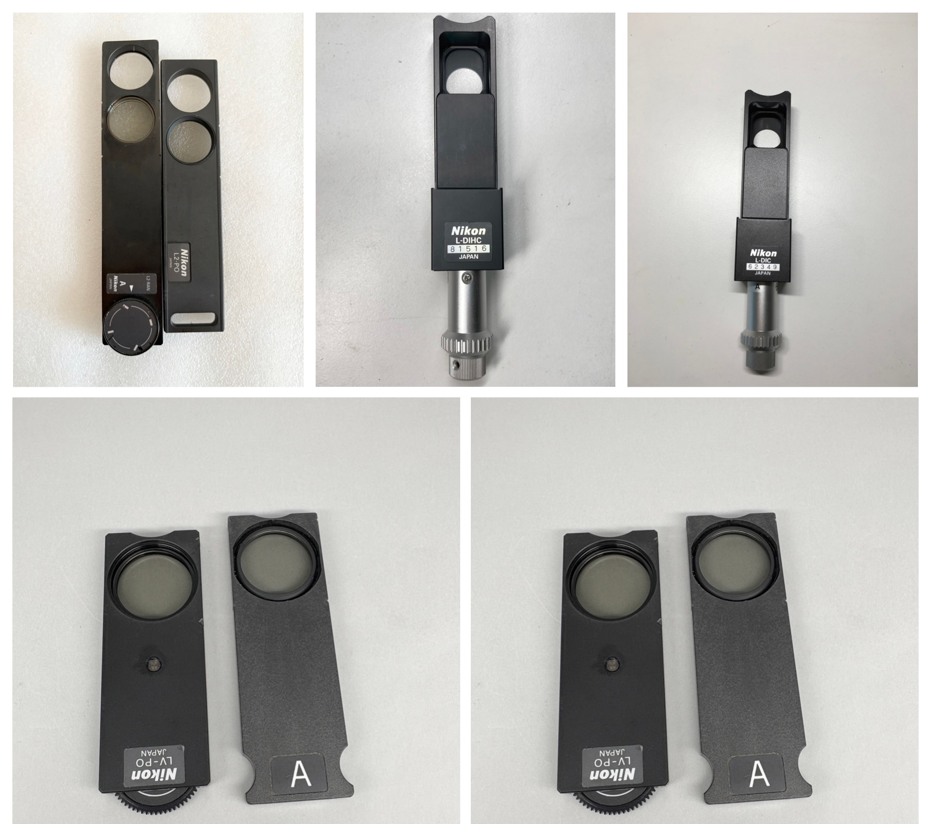 Nikon L-DIC L-DIHC L2-RAN & L2 -PO L3-RPOD LV-PO & L-AN  YM-PO & L-AN  Microscope Prism Sliders Insert Reflected Light