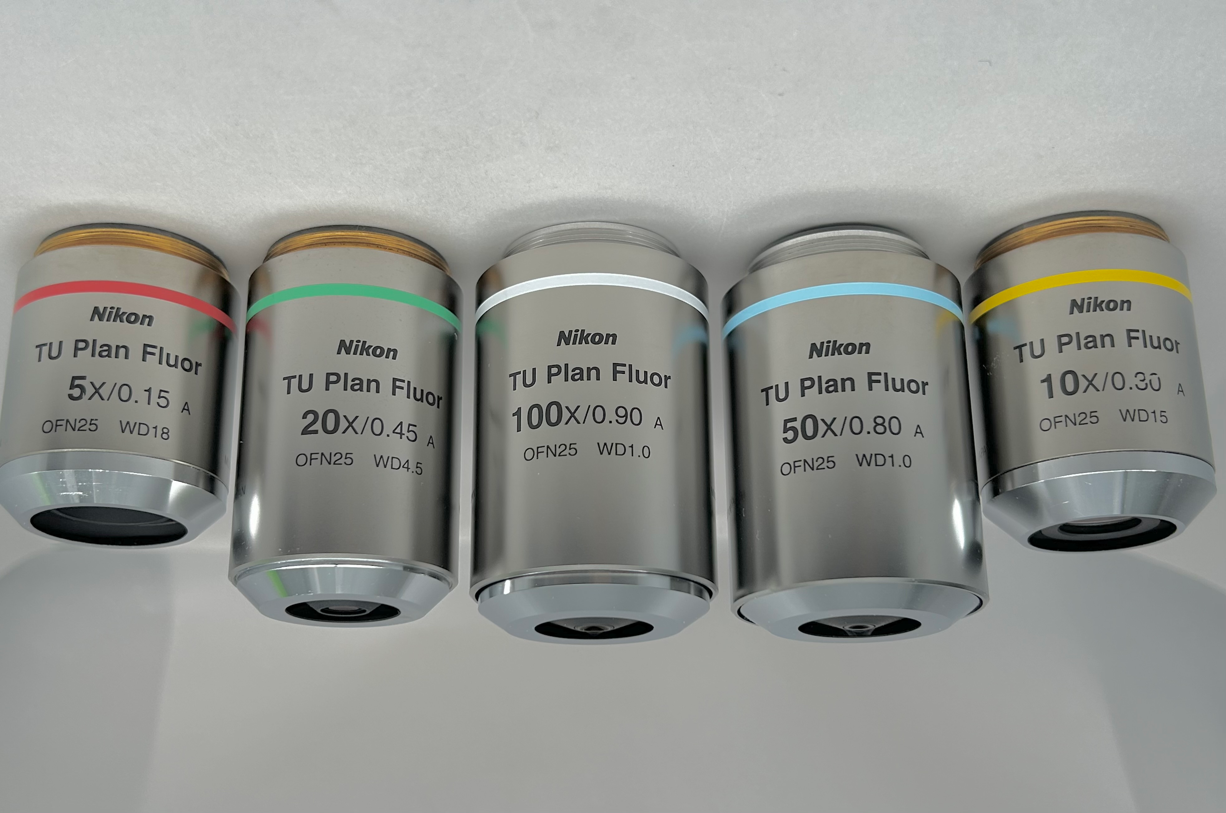 Nikon TU Plan Fluor 5X/0.15 10X/0.30  20x/0.45 50x/0.8  100x/0.90 OFN25 BD M32mm  Microscope Objective