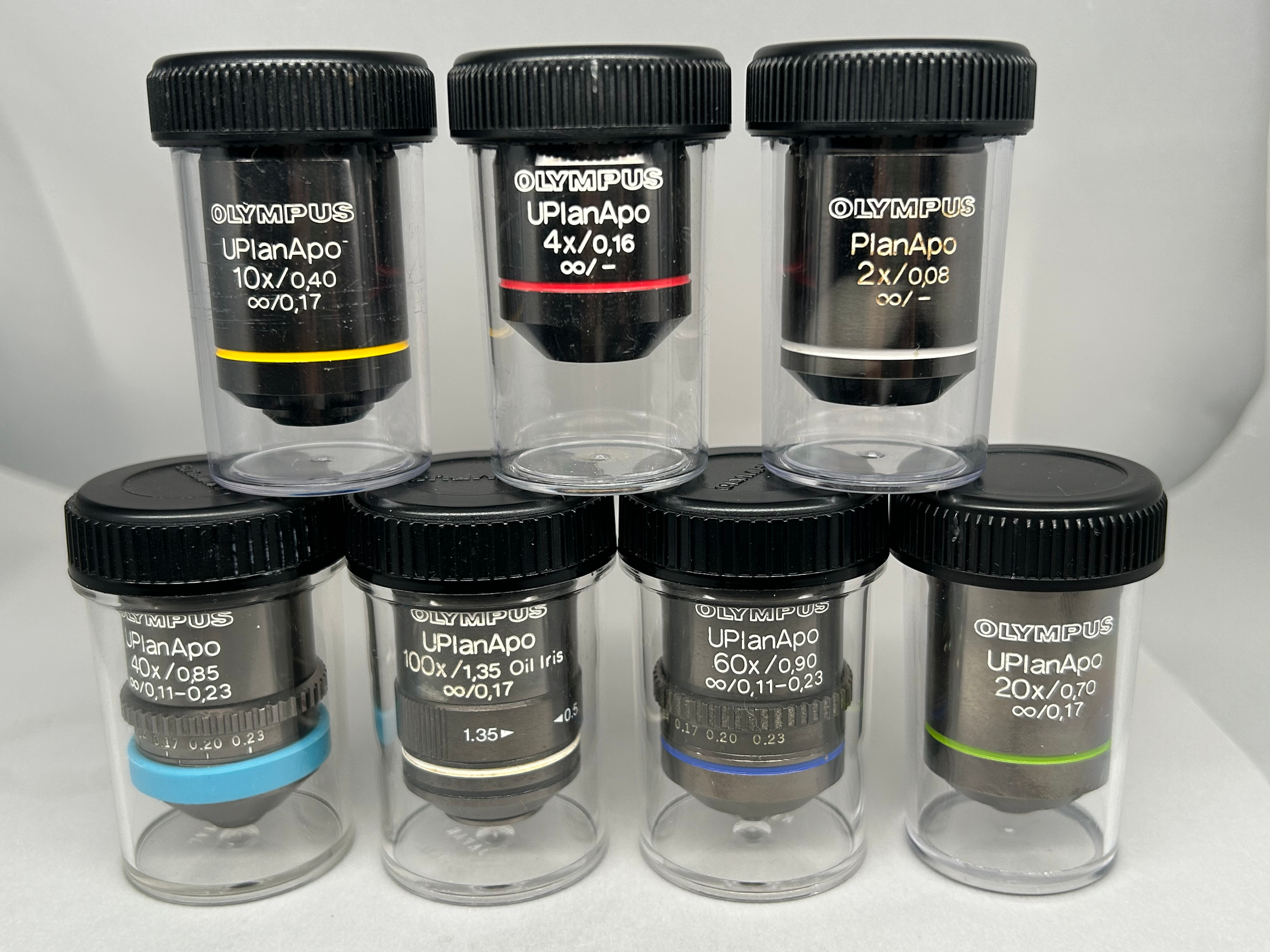 Olympus PlanApo 2x0.08 UPlanApo 4x0.16 /10x0.40 / 20x0.70 /40x0.85 /60x0.90 /100x/1.35 Oil Microscope Objective