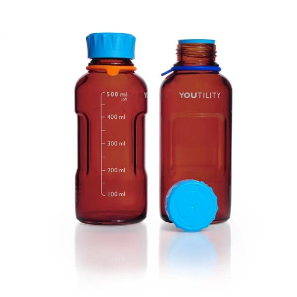 DWK Life Sciences 500 mL Duran Youtility GL 45 Laboratory Bottle (amber) Cs/4 218864457