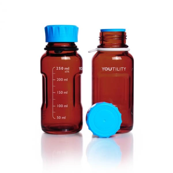 DWK Life Sciences 250 mL Duran Youtility GL 45 Laboratory Bottle (amber) Cs/4 218863658