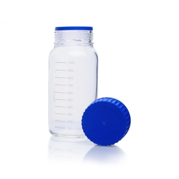 DWK Life Sciences 5000 mL Kimble GLS 80 KimCote Laboratory Bottle, Wide mouth Cs/1 14390-5000