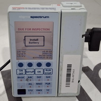 Baxter Sigma Spectrum 8.00.03 w/o Battery Infusion