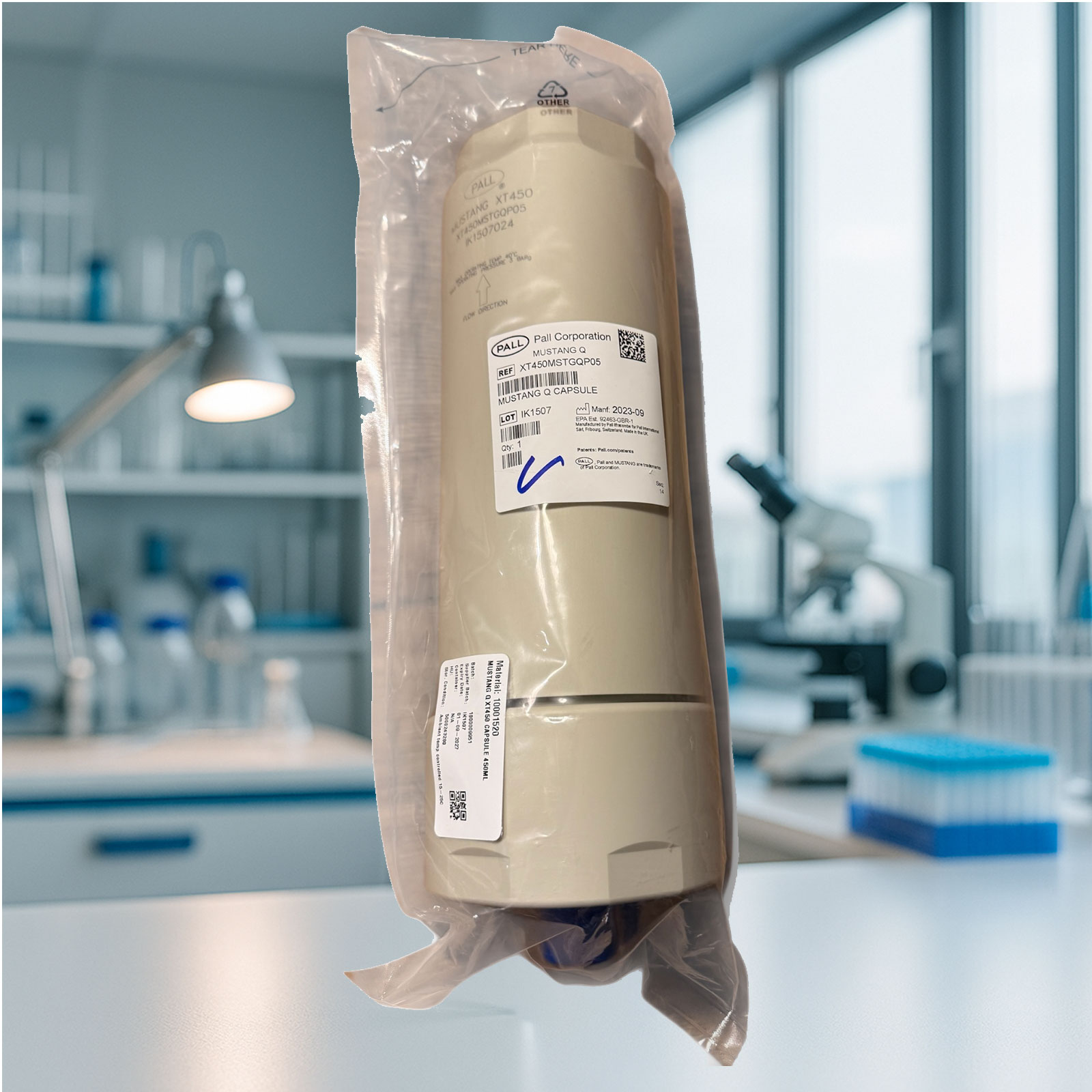 Pall Mustang Q XT Capsule 450 mL – Anion Exchange Membrane Chromatography – XT450MSTGQP05 – Expiry 09/2027