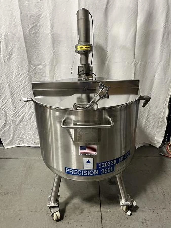 Used  250  Liter  Jacketed  portable  Precision  Stainless