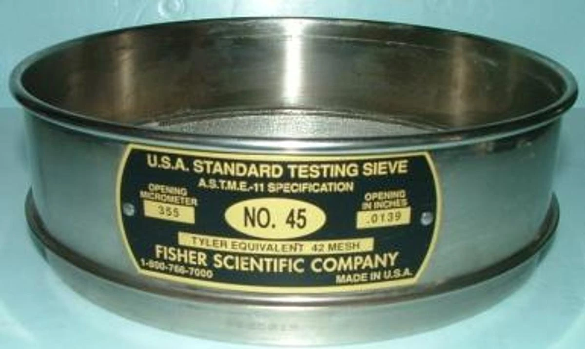 QTY. 1. FISHER SCIENTIFIC COMPANY USA STANDARD TESTING SIEVE 8
