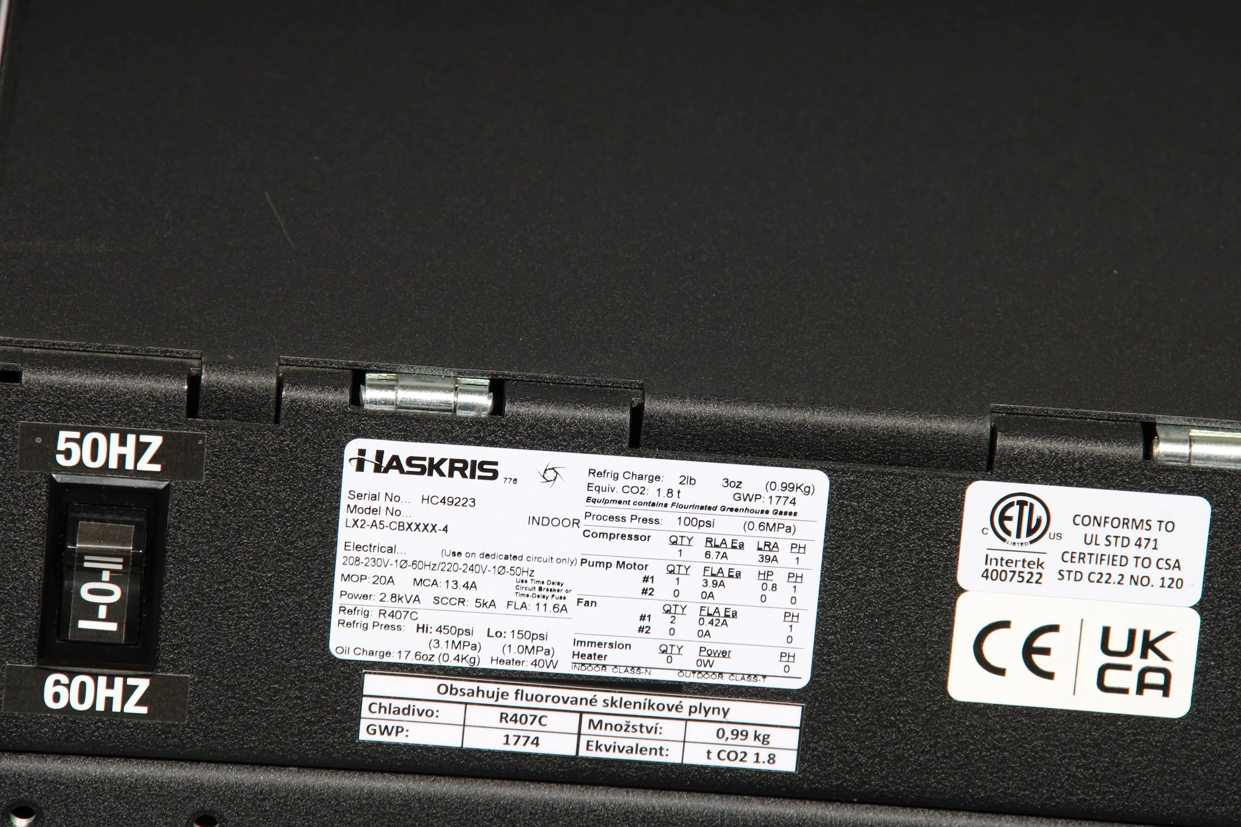 Haskris LX2-A5-CBXXXX-4 Indoor Water Chiller - AS IS For Parts