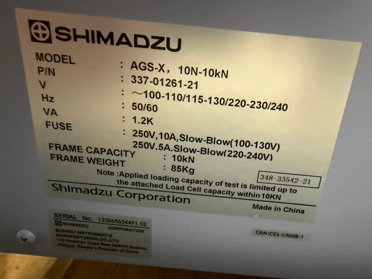 Shimadzu AGS-X Universal Testing Machine, Tensile Testing Machine