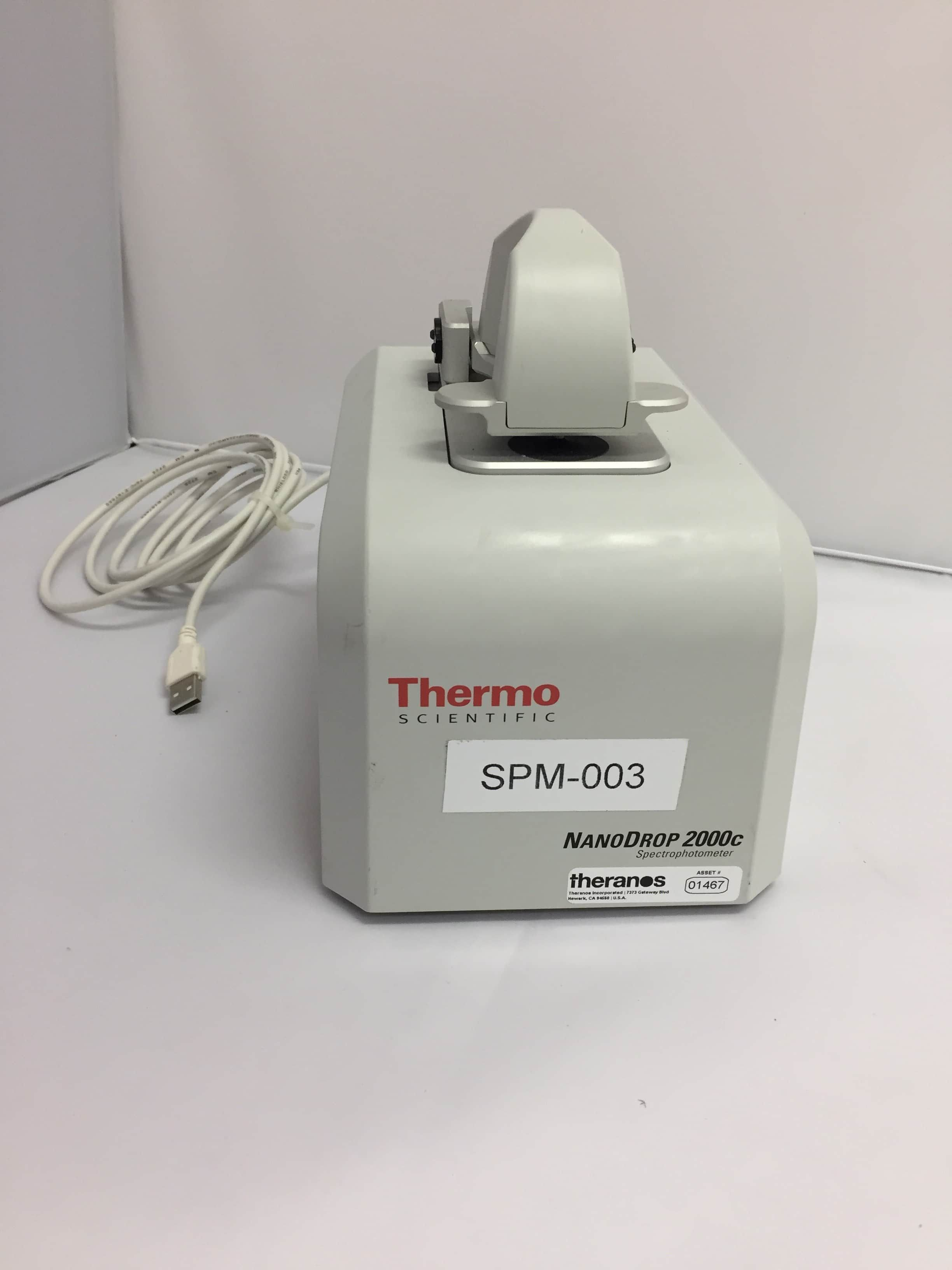 Thermo Scientific NanoDrop 2000C UV/VIS Spectrophotometer, AC Adapter and Laptop Included