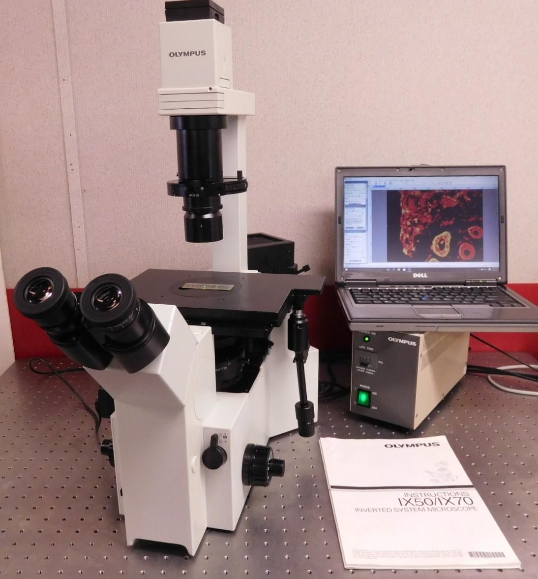 Olympus IX50 Fluorescence Phase Contrast Microscope 10MP Live Cell