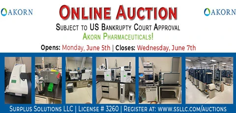 Online Auction: Lab Equipment From Akorn Pharmaceuticals June 5th - June 7th, 2023